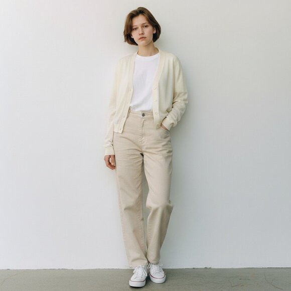 A New Day Womens Cream Button-Front Casual Cardigan Sweater Lightweight Small - Picture 2 of 12